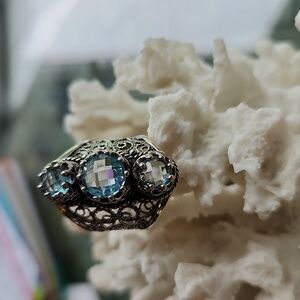 Blue Topaz & Silver Gemstone Ring